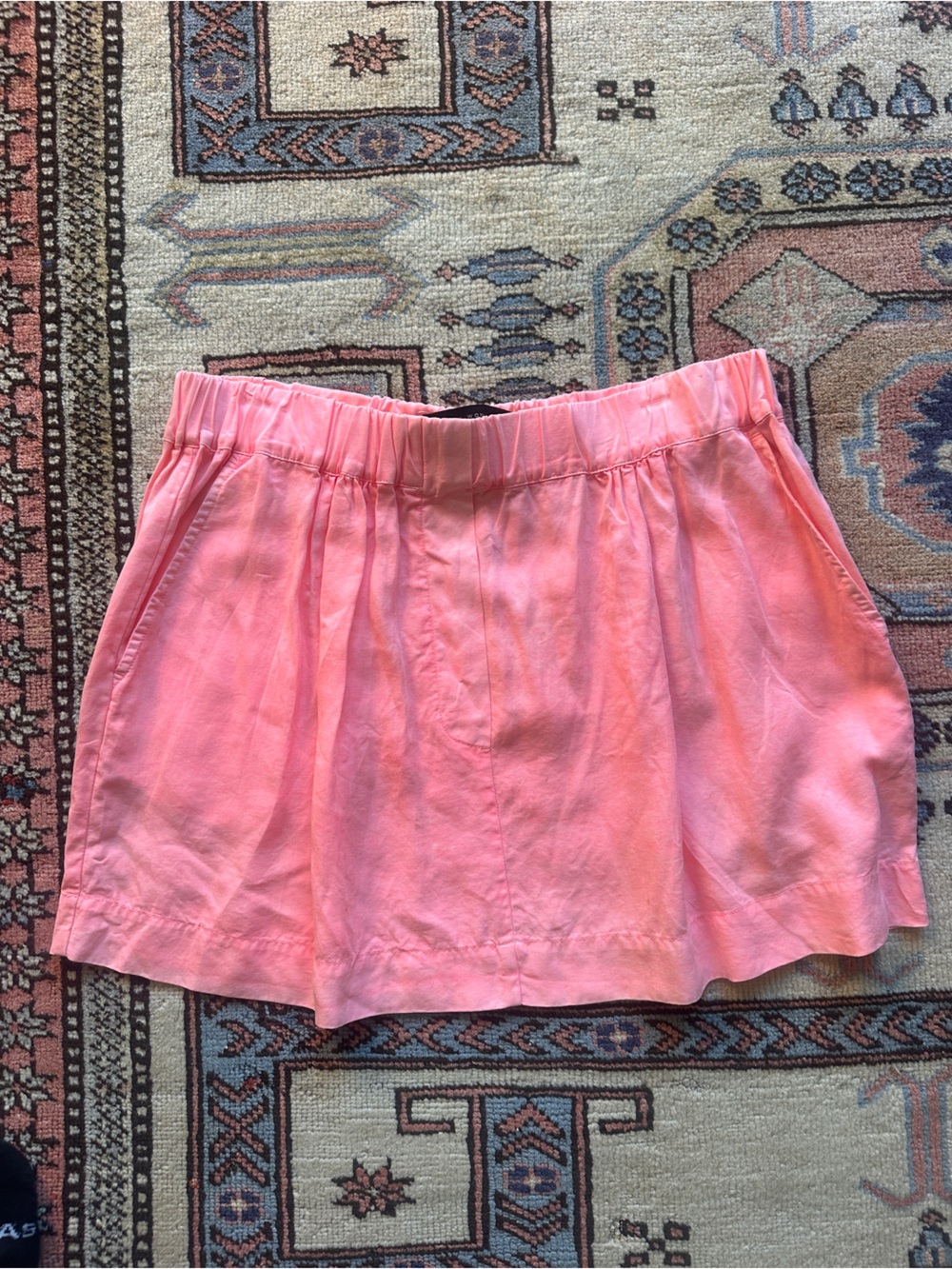 Zara Woman Neon Coral Pink Elastic Waistband Skirt